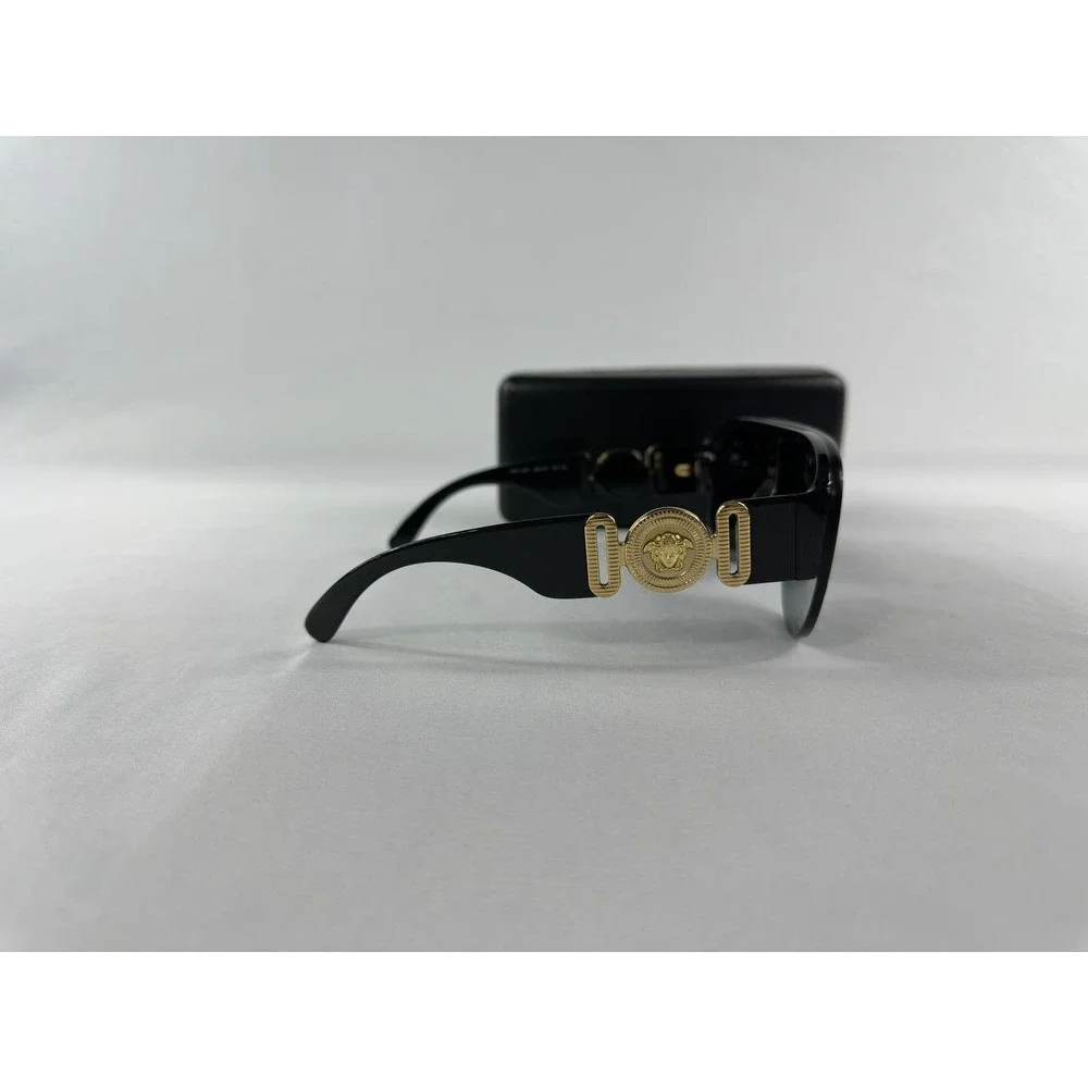 Versace Sunglasses Black Gold Shield Pilot Medusa Biggie MOD VE 4391 GB1/87